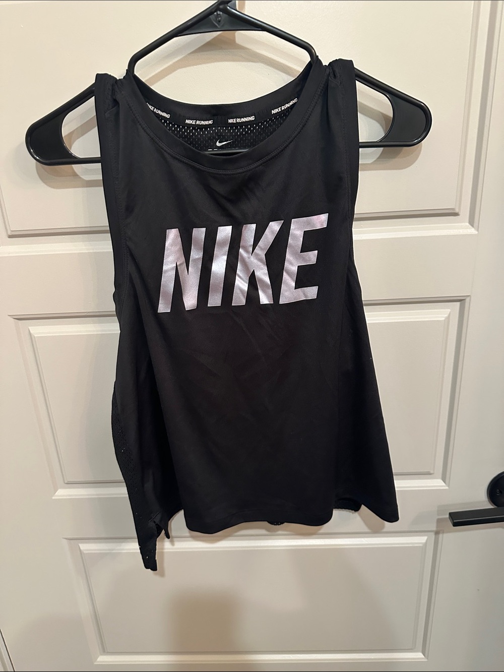 Nike Black Tank Top with Metallic White Logo